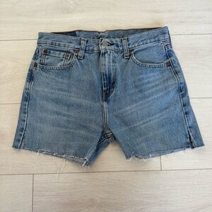Levi’s 501 Button Fly Denim Distressed Jean Shorts Cutoffs High Waisted Size 30